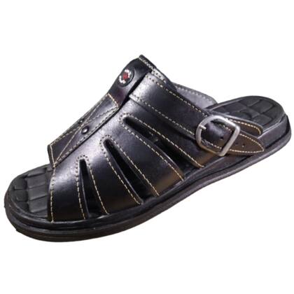 Imagem de Kit Bota Couro B. Social AntiStress + Chinelo F Couro A Ortopédico Preto