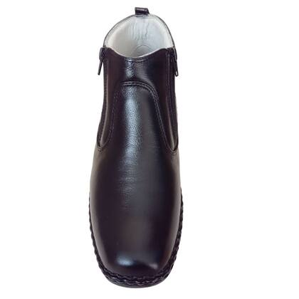 Imagem de Kit Bota Couro B. Social AntiStress + Chinelo F Couro A Ortopédico Preto