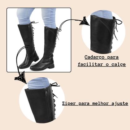 Imagem de Kit Bota Feminina Montaria Cano Longo Com Bolsa Pequena Porta Celular