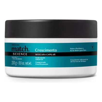 Imagem de Kit Boticário Match Science Pré E Pósquímica Shampoo 300ml, Condicionador 280ml e Máscara Capilar Crescimento 250g
