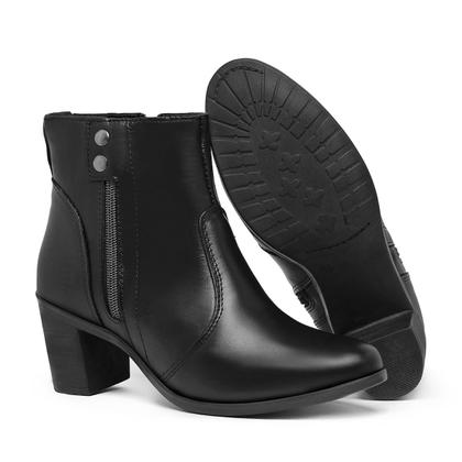 Imagem de Kit Botinha Bota Moda Feminina Primavera Cano Curto Com Zipper - Oferta!!