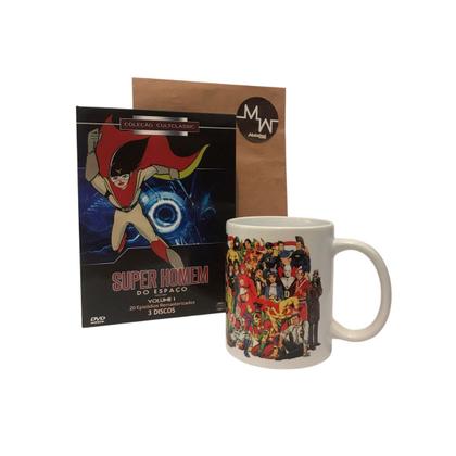 Imagem de Kit box super homem do espaço volume 01 + caneca super heróis