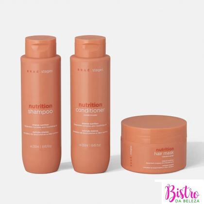 Imagem de Kit Braé Stages Nutrition - Shampoo 250ml + Condicionador 250ml + Máscara 200mml