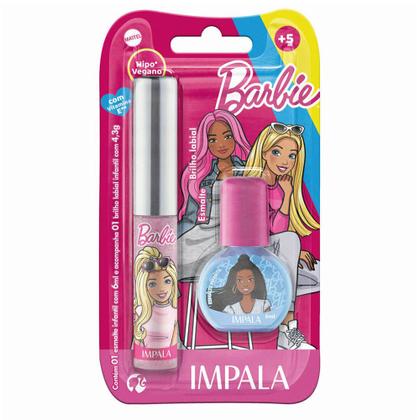 Imagem de Kit Brilho Labial e Esmalte Infantil Impala Barbie