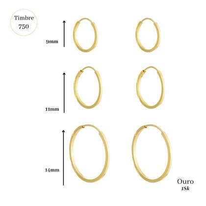 Imagem de Kit Brinco 3 Pares Argolas De Ouro 18k Adulto E Infantil