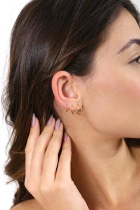 Imagem de Kit Brinco 3 Pares Argolas De Ouro 18k Adulto E Infantil