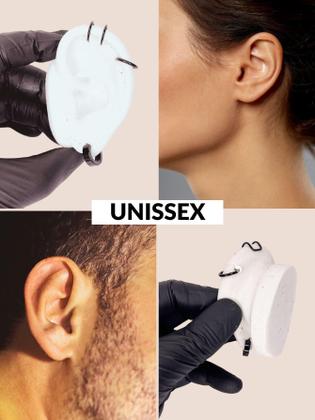 Imagem de Kit Brinco Argola Pressão Preto 3 Piercing Helix Encaixe