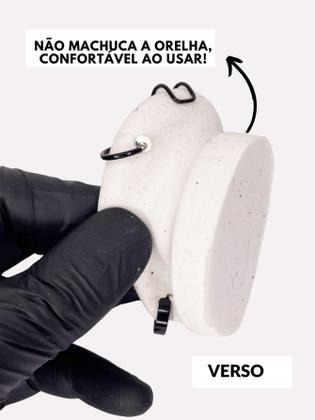 Imagem de Kit Brinco Argola Pressão Preto 3 Piercing Helix Encaixe