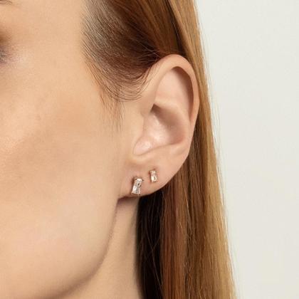 Imagem de Kit Brinco Solitários Retangulares Composto 527048