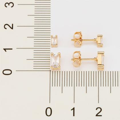 Imagem de Kit Brinco Solitários Retangulares Composto 527048