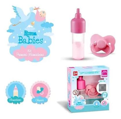 Imagem de Kit Brinquedo Babies Primeira Mamadeira Chupeta 5006 Roma