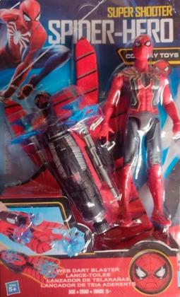 Imagem de Kit Brinquedo Boneco Homem Aranha Com Luva e Lançador de Dardo