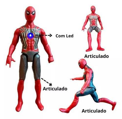 Imagem de Kit Brinquedo Boneco Homem Aranha Com Luva e Lançador de Dardo