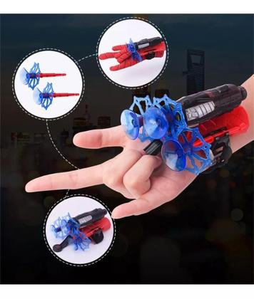 Imagem de Kit Brinquedo Boneco Homem Aranha Com Luva e Lançador e 3 Dardos