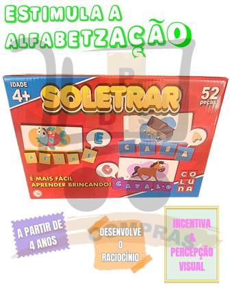 Imagem de Kit Brinquedo Didatico Infantil Soletrar Alfabetização E Jogo Da Memoria Memo Food Bilingue Coluna Brinquedos