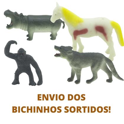 Imagem de Kit Brinquedo Educativo Animais Miniaturas Safari Plástico Sortidos 13PÇS