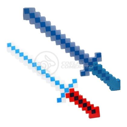 Imagem de Kit Brinquedo Espada Pixel Ninja 58cm Diamante com Som e Luz + 3 Pilhas AA - Vermelho 46