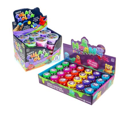 Imagem de Kit Brinquedo interativo 2 Massas Pula e Molda Animadas Diversão Sem Limites