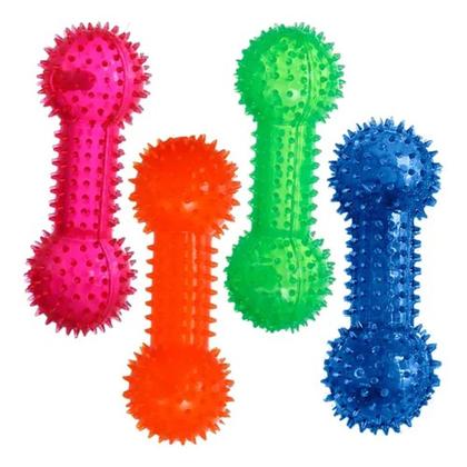 Imagem de Kit Brinquedo para Pet Pelucia Macaco + Halteres com Apito