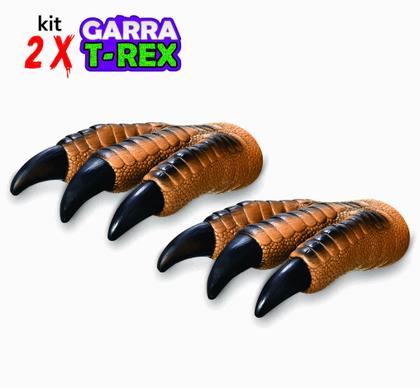 Imagem de Kit Brinquedo Rex Attack Lança Míssel + 2 Luvas Garras Fantoche Dinossauro Menino - Adijomar