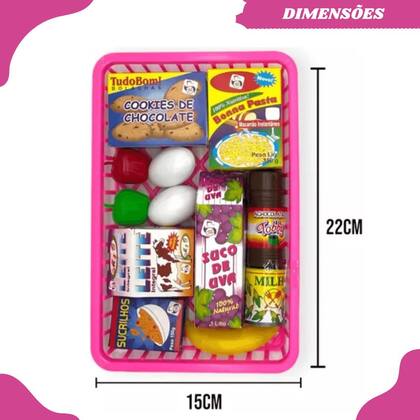 Imagem de Kit Brinquedos Infantil Meninas Panelas Mini Mercado Conjunto Crianças
