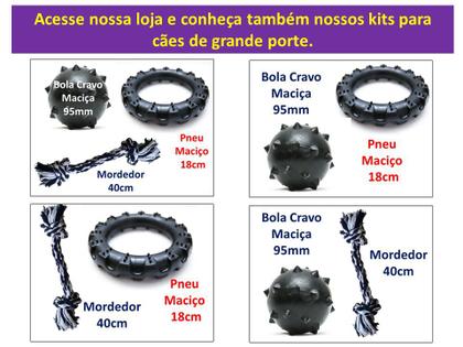 Imagem de Kit Brinquedos Pet Bola, Pneu e Mordedor Cães Grande Porte