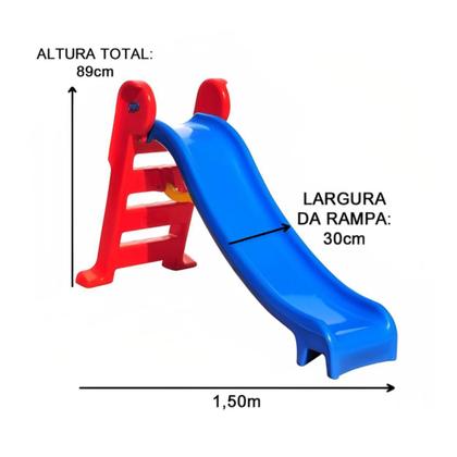 Imagem de Kit Brinquedos Playground Cama Elástica Pula Pula Trampolim 1,40 + Escorregador Médio 3 Degraus