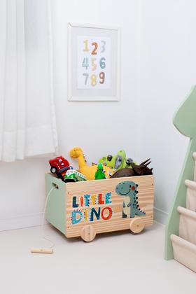 Imagem de Kit Brinquedoteca Montessori Rack Livros  Caixote Dinolitle
