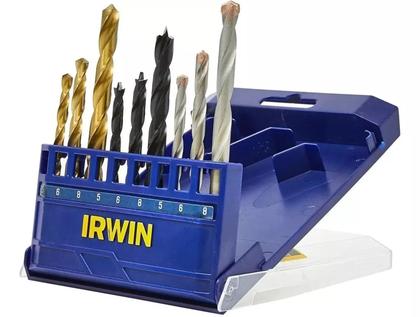 Imagem de Kit Broca Widea Irwin 891522 Profissional Jogo 9 pçs - Metal, Madeira, Parede, Aço, Concreto, Ferro, MDF, Metal, Pinus (Videa Combo)