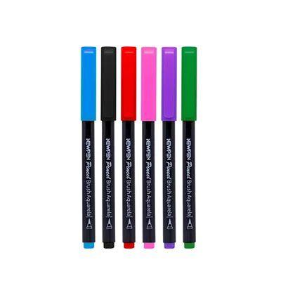 Kit Brush Pen Newpen c/6 Cores Básicas Imagem de Kit Brush Pen Newpen c/6 Cores Básicas