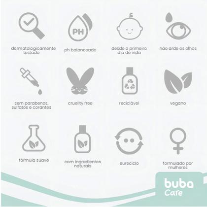 Imagem de kit Buba Care Vegano Sem Lágrimas Shampoo Sabonete Líquido 400ml