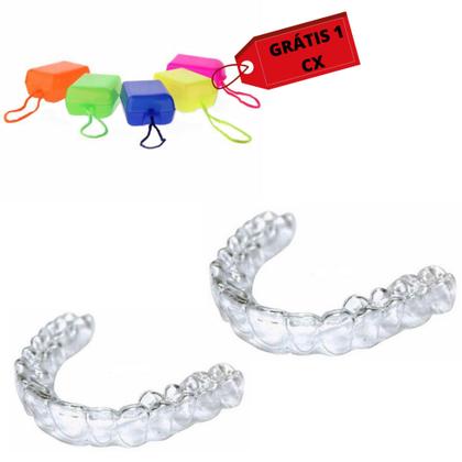 Imagem de Kit Bucal 2 Placas Anti Bruxismo Dental + caixa