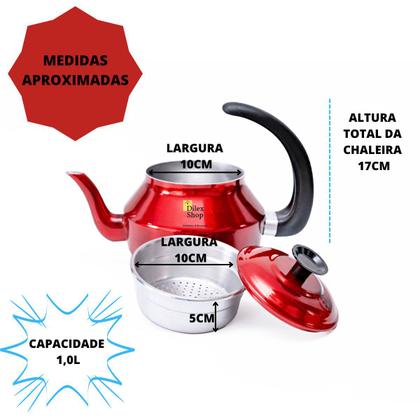 Imagem de Kit Bule E Chaleira Com Infusor Chá Café Leite Em Alumínio