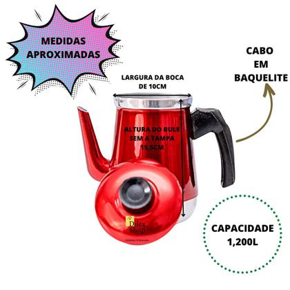 Imagem de Kit Bule E Chaleira Com Infusor Chá Café Leite Em Alumínio