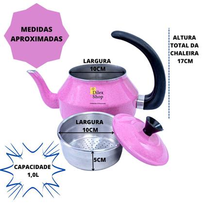Imagem de Kit Bule E Chaleira Com Infusor Chá Café Leite Em Alumínio