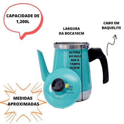 Imagem de Kit Bule E Chaleira Com Infusor Chá Café Leite Em Alumínio