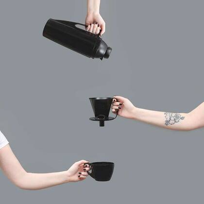 Imagem de Kit Bule Térmico Amare 650ml + Suporte Coador Café 102 - Mor