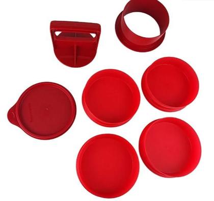 Imagem de Kit Burguer Express Vermelho para Hambúrguer (4 formas) Tupperware