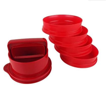 Imagem de Kit Burguer Express Vermelho para Hambúrguer (4 formas) Tupperware