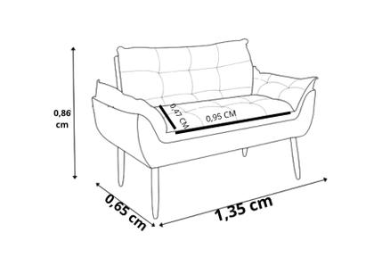 Imagem de Kit C/ 01 Namoradeira Opala + 02 Puffs Redondo Danny + 02 Almofadas Suede Azul Turquesa