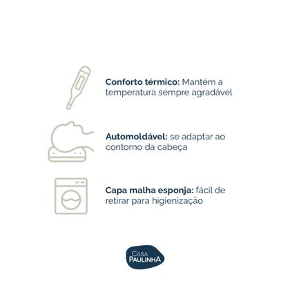 Imagem de Kit C/ 02 Travesseiros Nasa Retangular Visco Elástico Alto