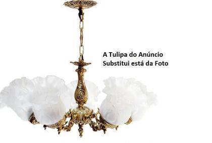 Imagem de Kit c/ 03 Un. Tulipa Plástica Moderna Pata de Vaca p/ Lustre e Ventilador de Teto Universal