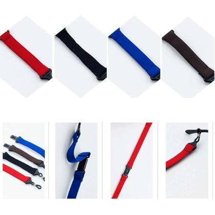 Imagem de Kit C/ 04 Cordão Elástico Ajustável C/ Regulagem P/ Segurar Armação Óculos Infantil / Adulto Grau Solar Cordinha cabeça sol armacao prender Pescoço