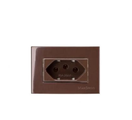 Imagem de Kit C/ 05 Tomada P/ Moveis Margirius 2p+t Marrom 10a 250v 