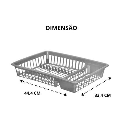 Imagem de Kit c/1 un. Escorredor de Pratos + 1 un. Lixeira 2,4 l c/tampa basculante + 1 un. Porta Detergente