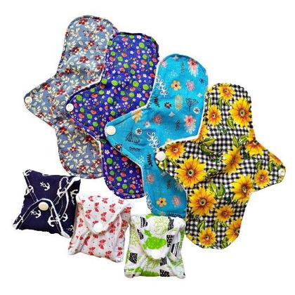 Imagem de Kit C/10 Absorvente Ecológico Reutilizável De Pano