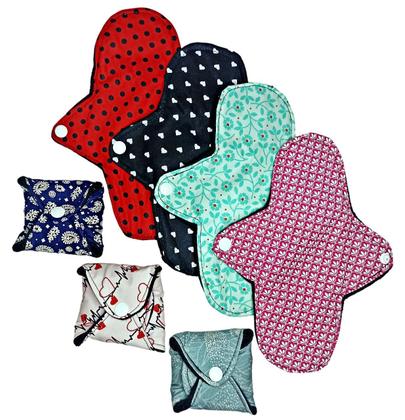 Imagem de Kit C/10 Absorvente Ecológico Reutilizável De Pano