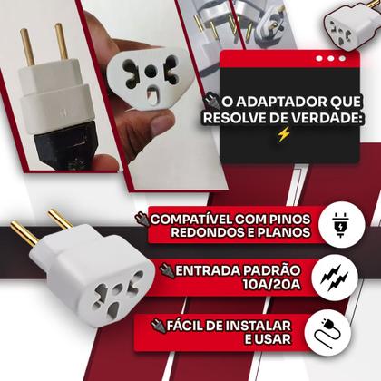 Imagem de Kit C/10 Adaptador de Tomada Bob Esponja LOVE Benjamin 10A/20A Pino Plug Maciço Resistente Universal