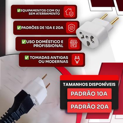 Imagem de Kit C/10 Adaptador de Tomada Bob Esponja LOVE Benjamin 10A/20A Pino Plug Maciço Resistente Universal