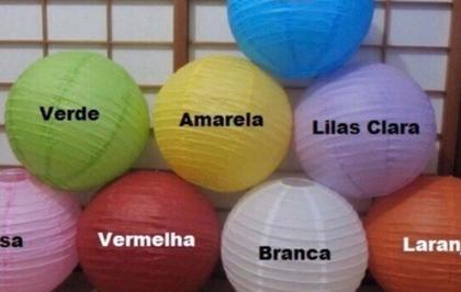 Imagem de Kit C/10 Balão Japonês Lanterna Coloridas De Papel 15cm